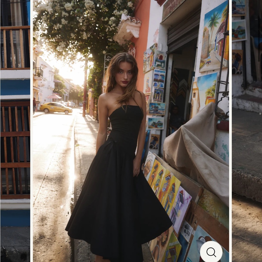 COPY - Elegant Amelie Teje  Black Strapless Dress